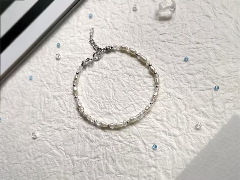 Found.Myth 忒彌斯的微笑 天然珍珠手鍊 白水晶 可水洗 手工製做