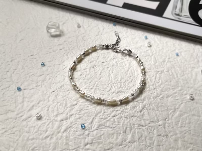 Found.Myth 忒彌斯的微笑 天然珍珠手鍊 白水晶 可水洗 手工製做