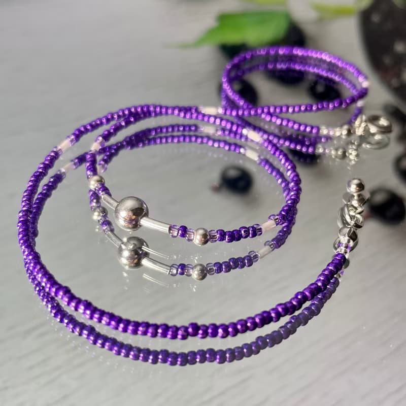 Fruit & Vegetable Collection - 010 Blackcurrant Silver Necklace