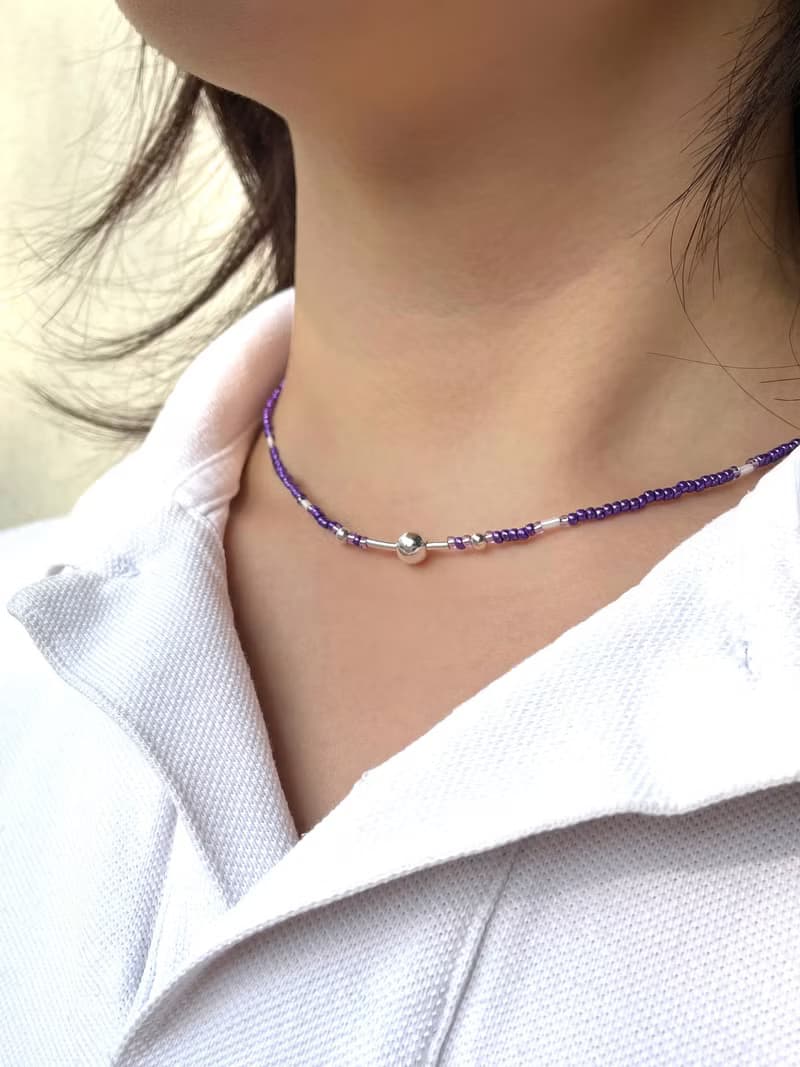 Fruit & Vegetable Collection - 010 Blackcurrant Silver Necklace