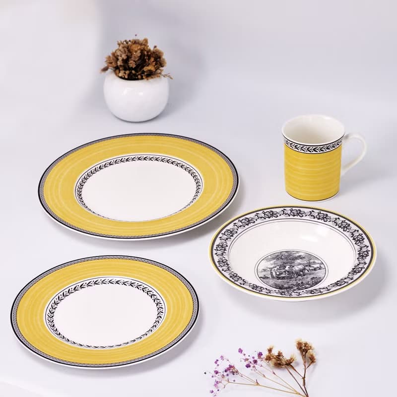 德VB │奧頓系列組合-晚餐杯碗盤4件組(2款可選)