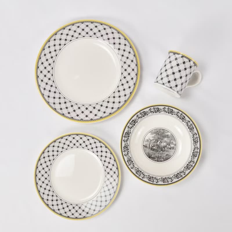 德VB │奧頓系列組合-晚餐杯碗盤4件組(2款可選)