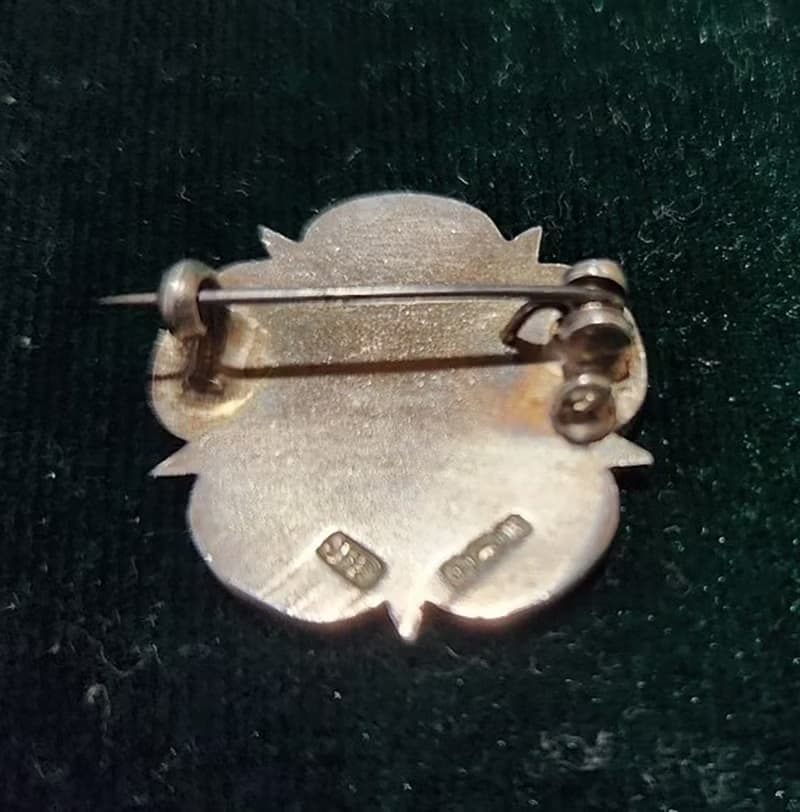 1946年純銀約克王朝玫瑰古董胸針項鍊兩用(有Hallmark)聖誕禮盒