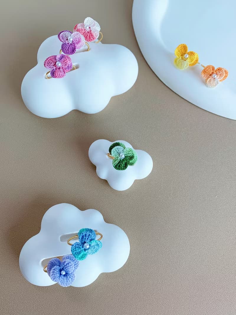 微鈎漸變蝴蝶花戒指