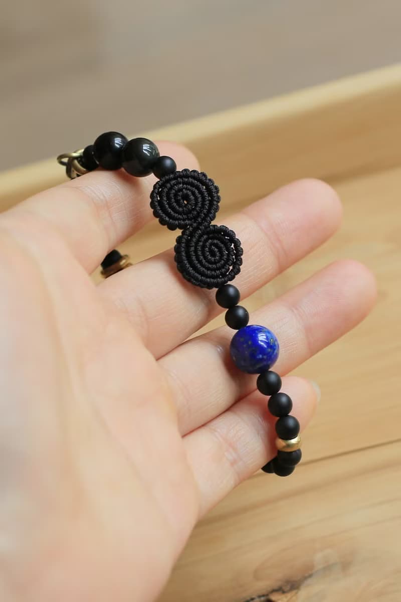 No.8-原創 &靜謐 | 青金色石 黑曜石 黑瑪瑙 黃銅 | 個性小眾