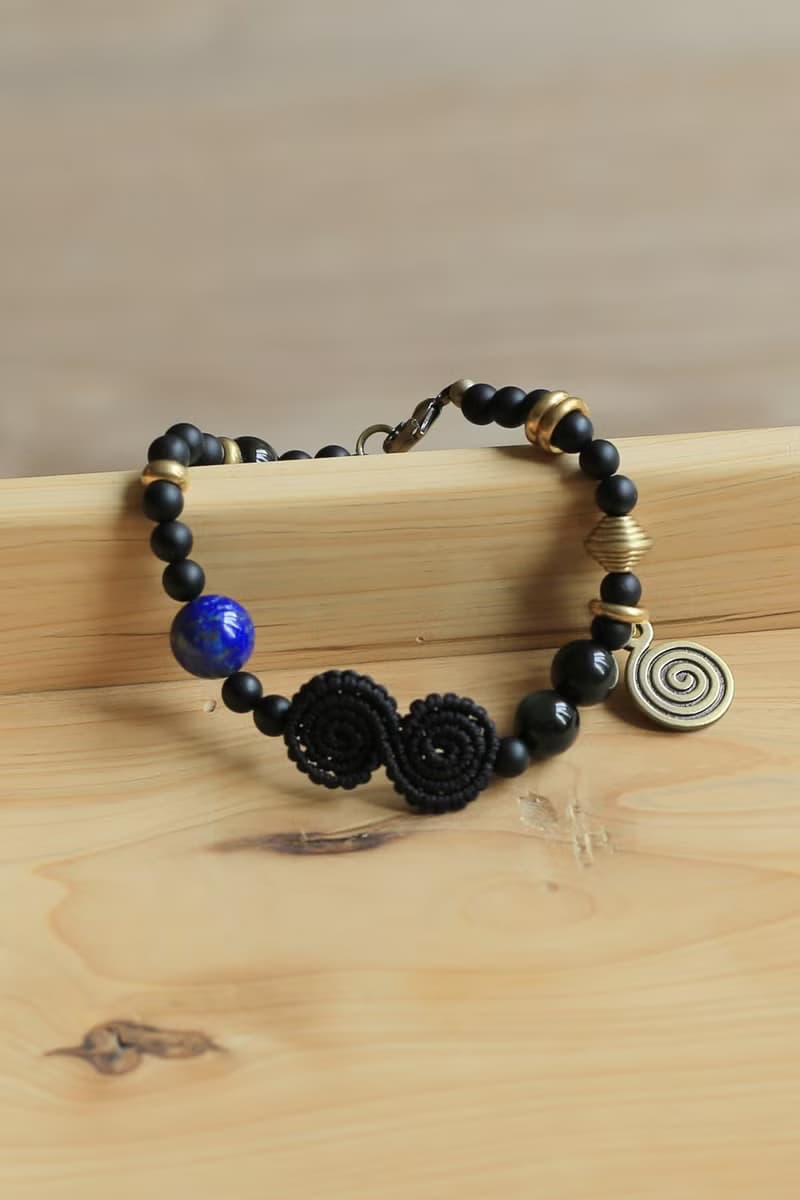 No.8-原創 &靜謐 | 青金色石 黑曜石 黑瑪瑙 黃銅 | 個性小眾