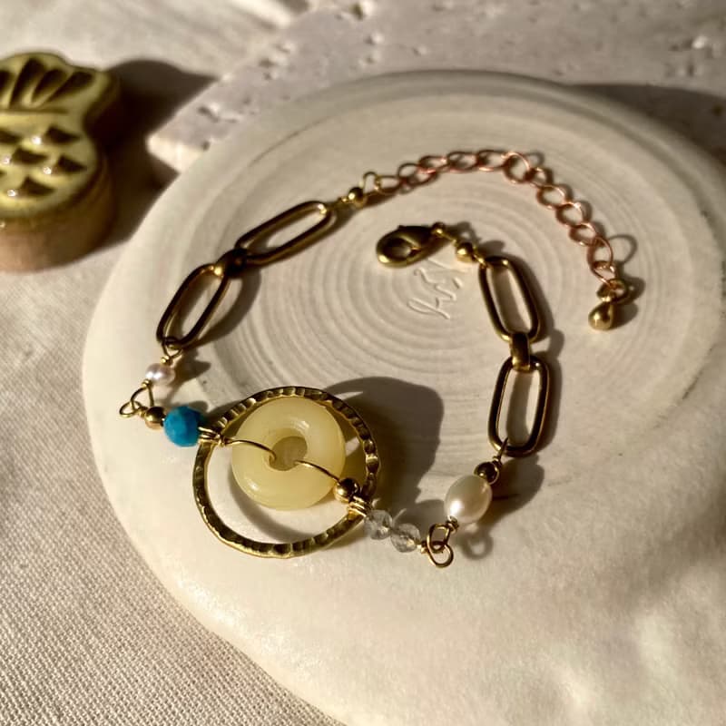 老林雜貨 | 黃玉圈圈設計手鍊