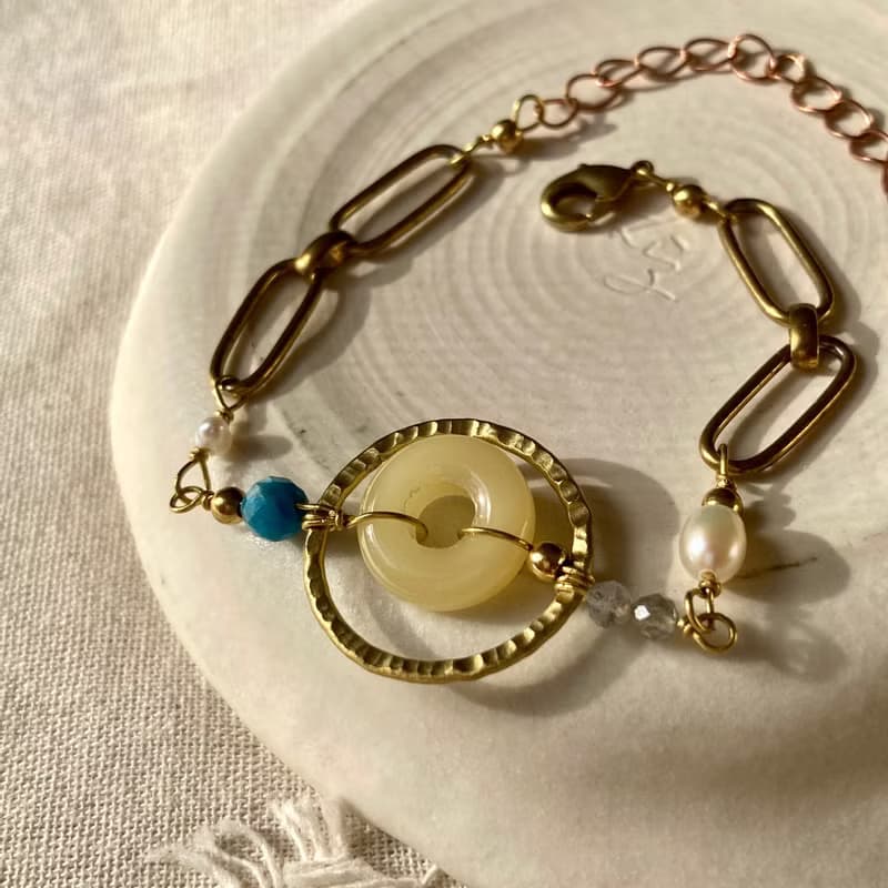 老林雜貨 | 黃玉圈圈設計手鍊