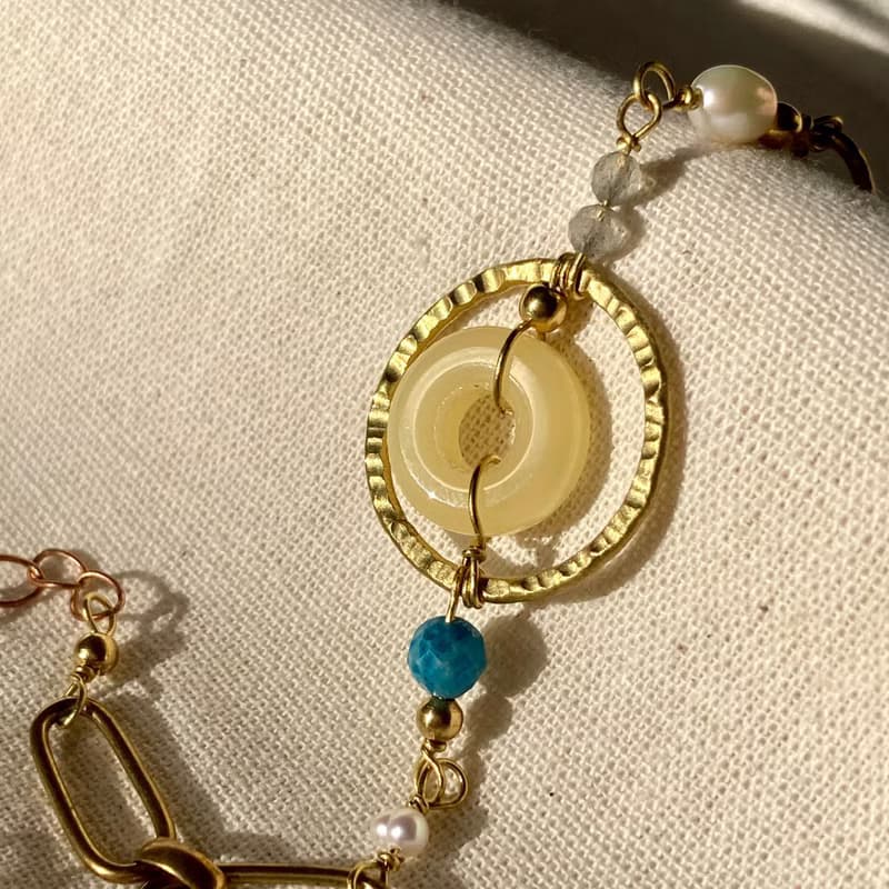 老林雜貨 | 黃玉圈圈設計手鍊