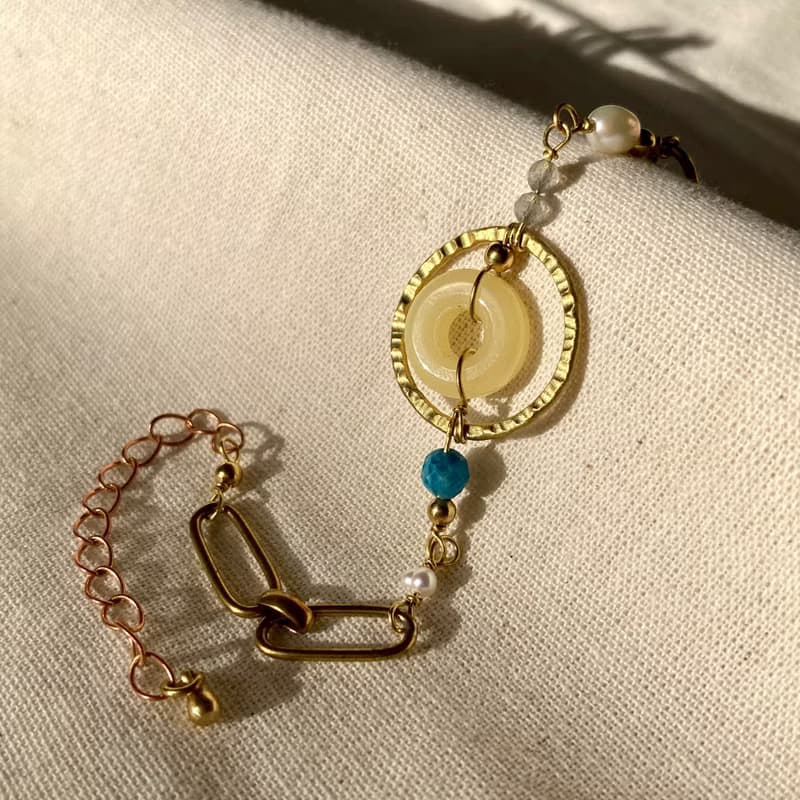 老林雜貨 | 黃玉圈圈設計手鍊