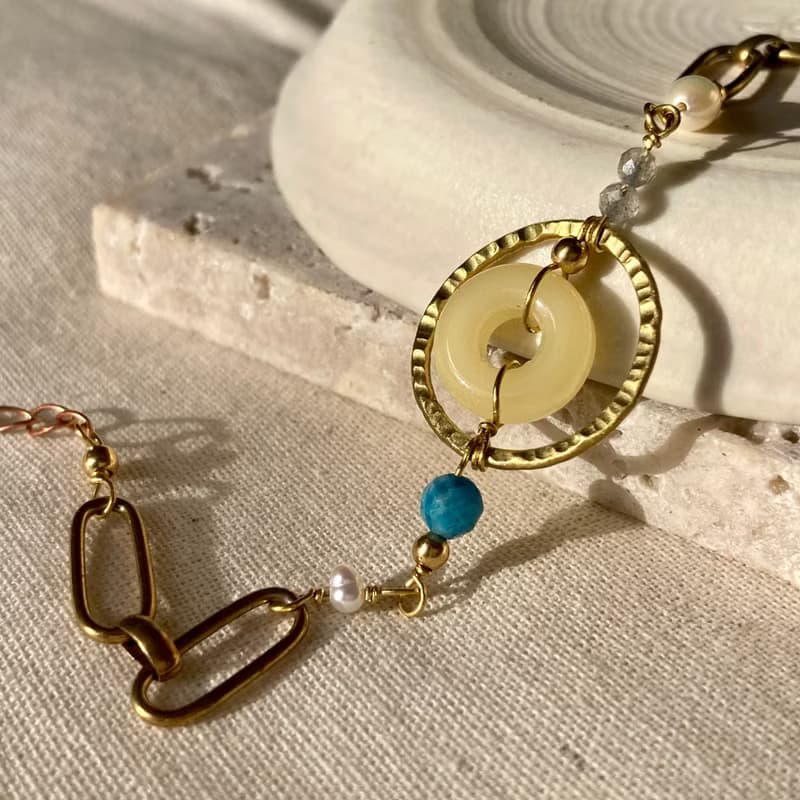 老林雜貨 | 黃玉圈圈設計手鍊