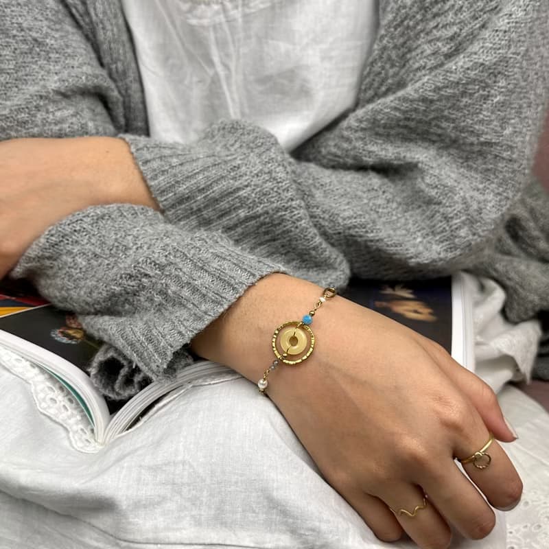 老林雜貨 | 黃玉圈圈設計手鍊