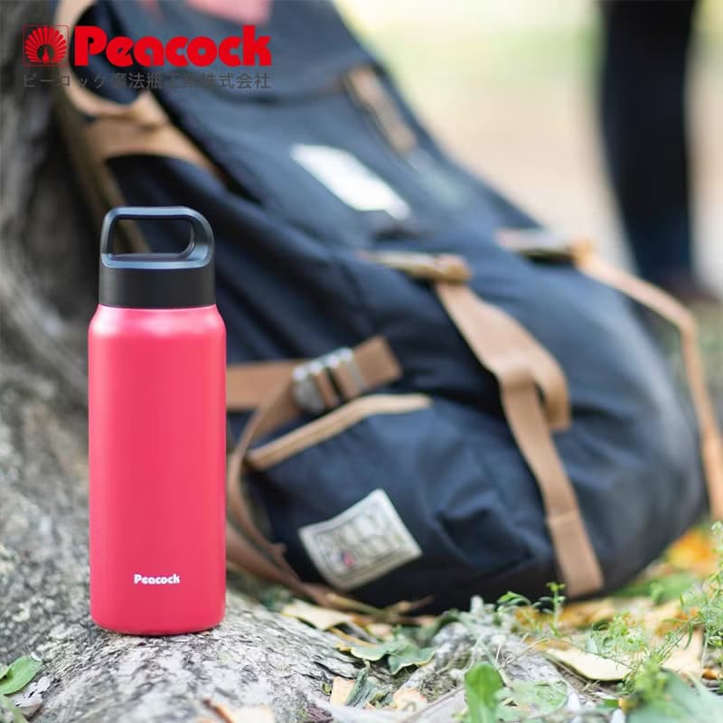 【孔雀Peacock】600ml 保冷保溫杯 (手提式) 消光玫瑰
