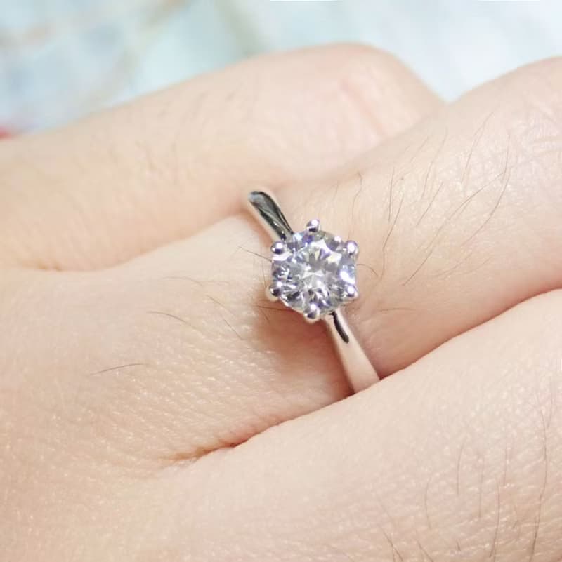 【比法一生】純銀戒指/求婚戒—經典六爪鑲單鑽戒指
