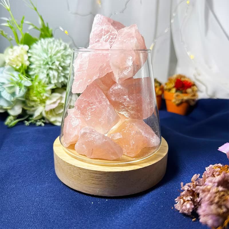 【MU工坊】粉水晶擴香石/水晶擴香燈/碎石/室內香薰/淨化小夜燈