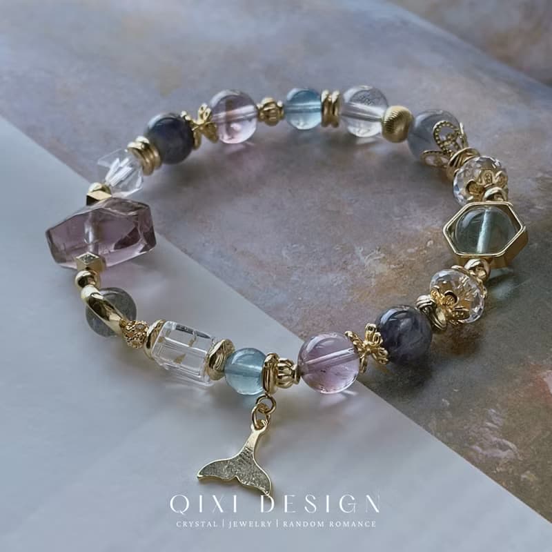 海神奇遇丨紫水晶+螢石 //提升靈感與專注力// 天然水晶手鍊