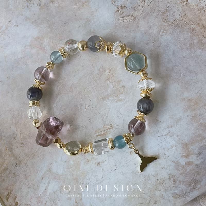 海神奇遇丨紫水晶+螢石 //提升靈感與專注力// 天然水晶手鍊