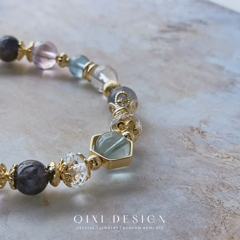 海神奇遇丨紫水晶+螢石 //提升靈感與專注力// 天然水晶手鍊