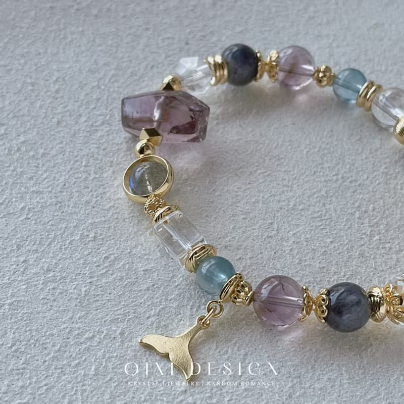 海神奇遇丨紫水晶+螢石 //提升靈感與專注力// 天然水晶手鍊