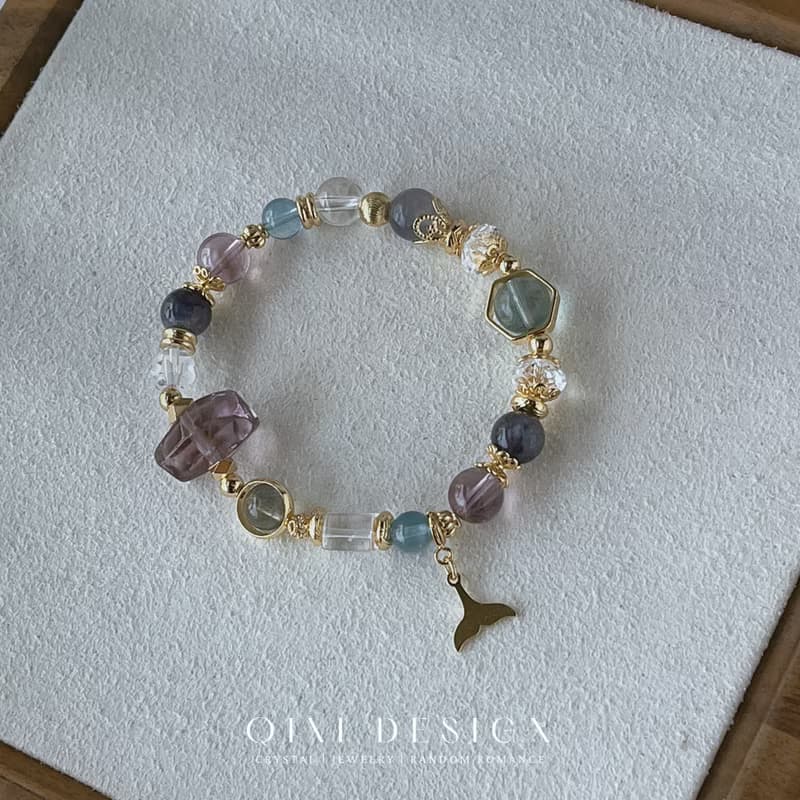 海神奇遇丨紫水晶+螢石 //提升靈感與專注力// 天然水晶手鍊