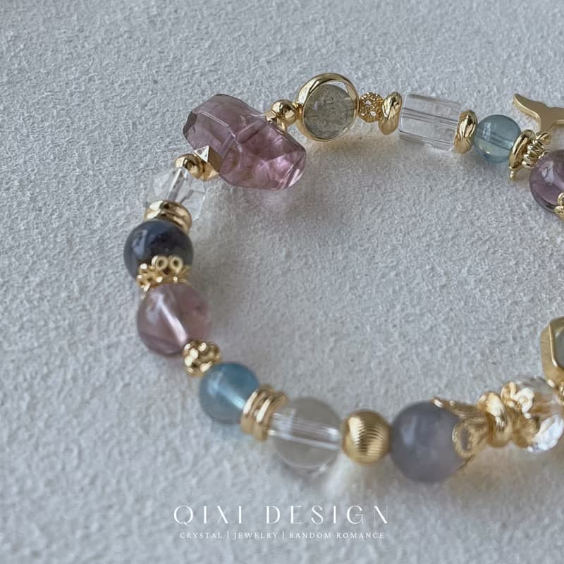 海神奇遇丨紫水晶+螢石 //提升靈感與專注力// 天然水晶手鍊