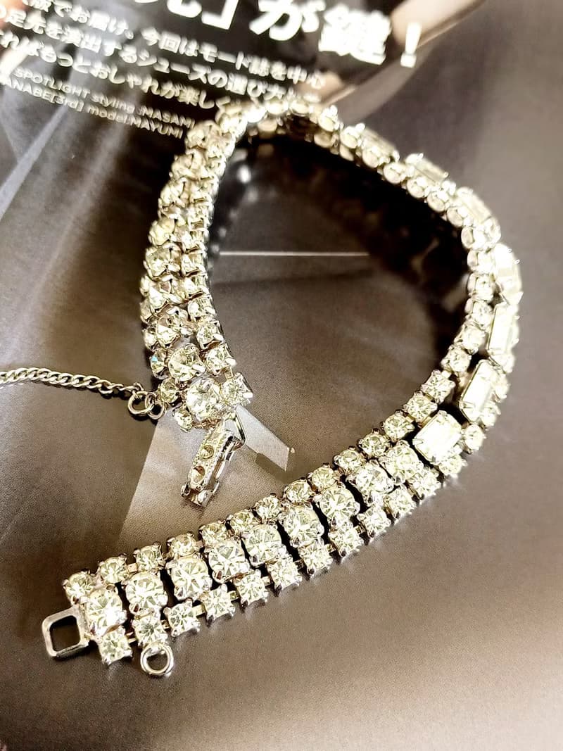 vintage jewelry   古典方形滿鑲萊茵手鍊