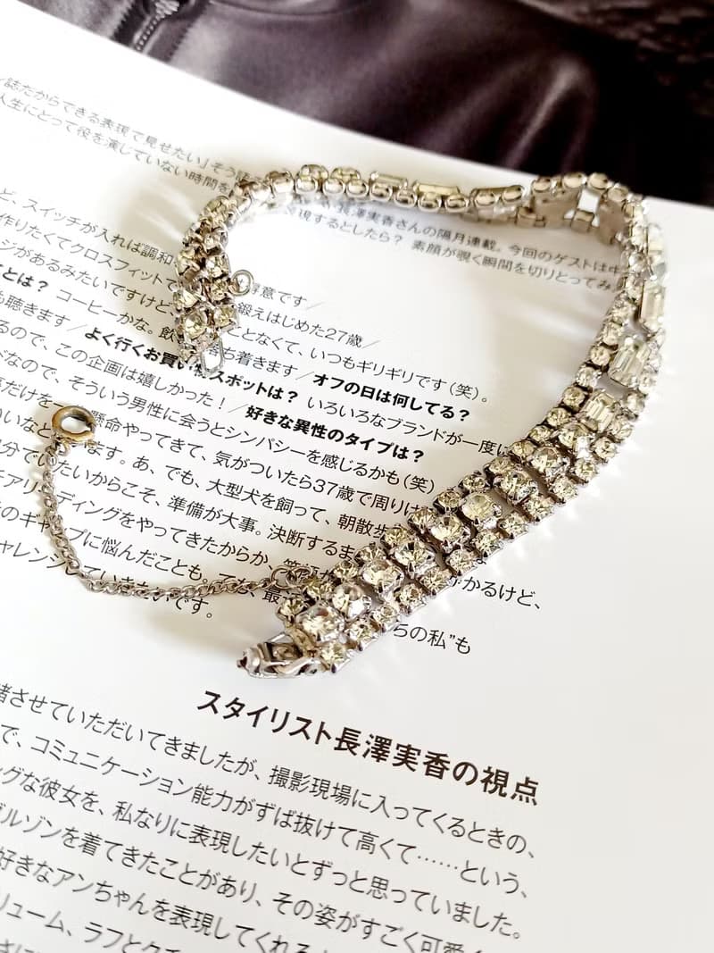 vintage jewelry   古典方形滿鑲萊茵手鍊