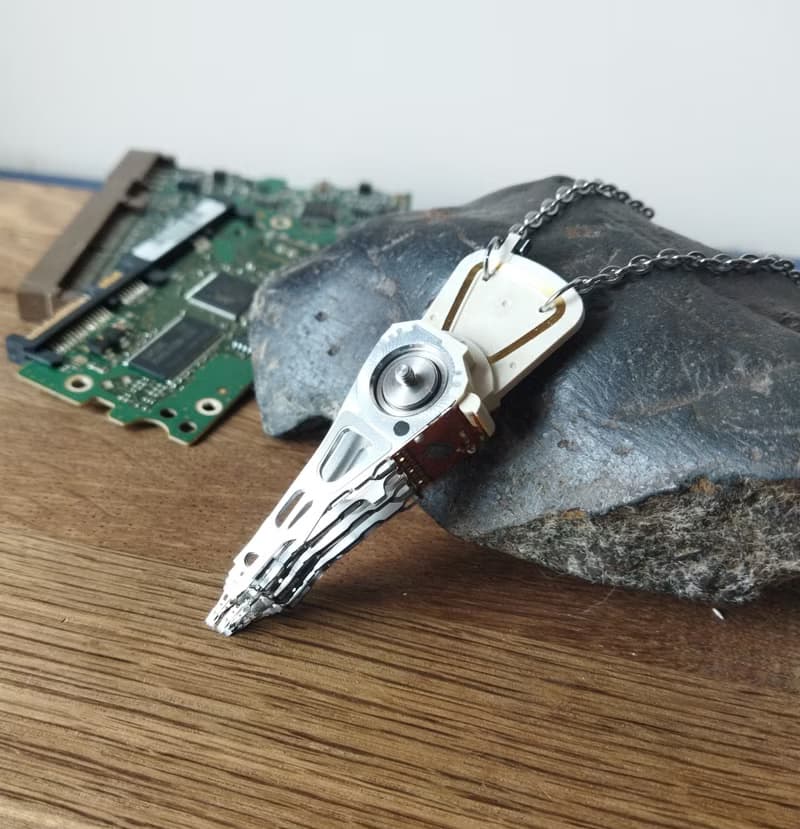 Cyberpunk necklace for him. Cyber core jewelry. Futuristic necklace for men