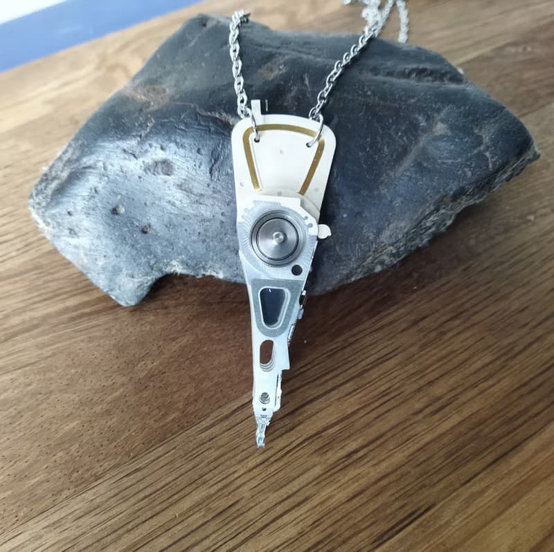 Cyberpunk necklace for him. Cyber core jewelry. Futuristic necklace for men