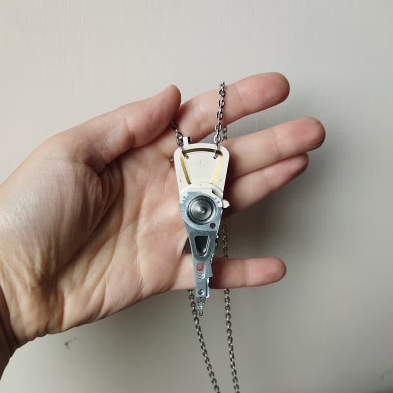 Cyberpunk necklace for him. Cyber core jewelry. Futuristic necklace for men