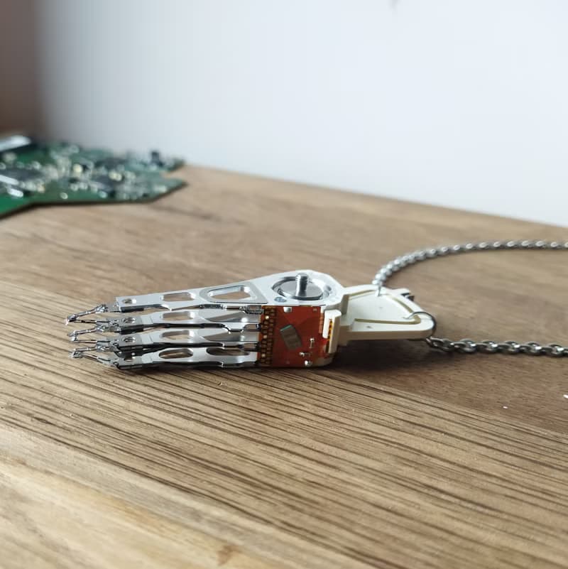 Cyberpunk necklace for him. Cyber core jewelry. Futuristic necklace for men