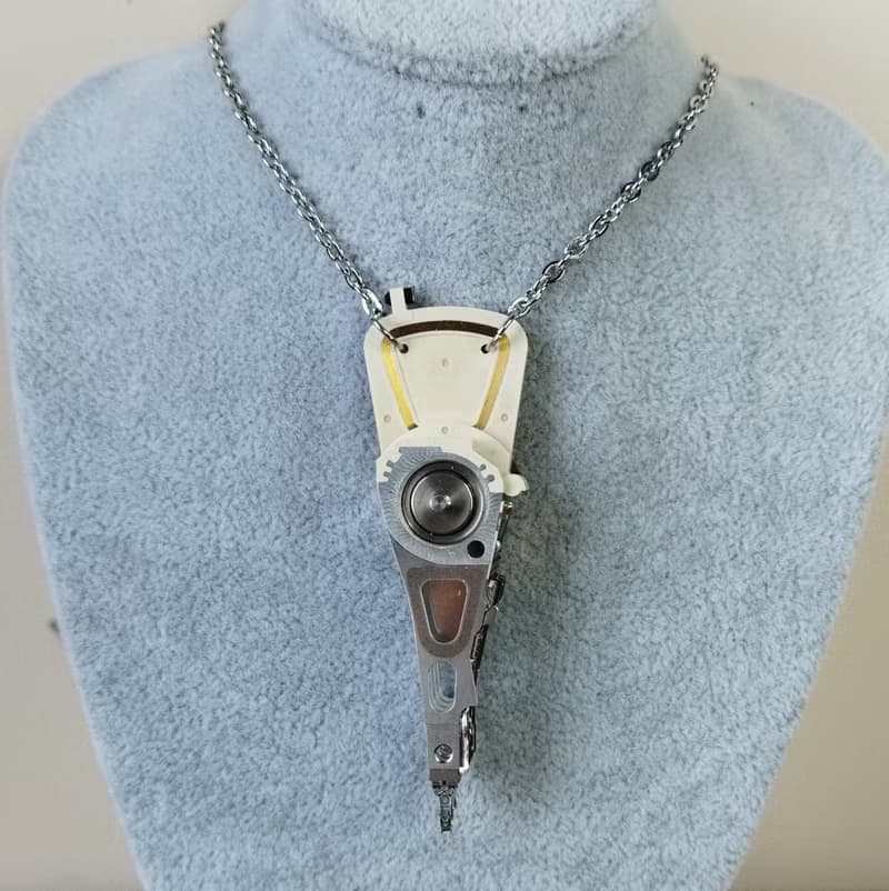 Cyberpunk necklace for him. Cyber core jewelry. Futuristic necklace for men