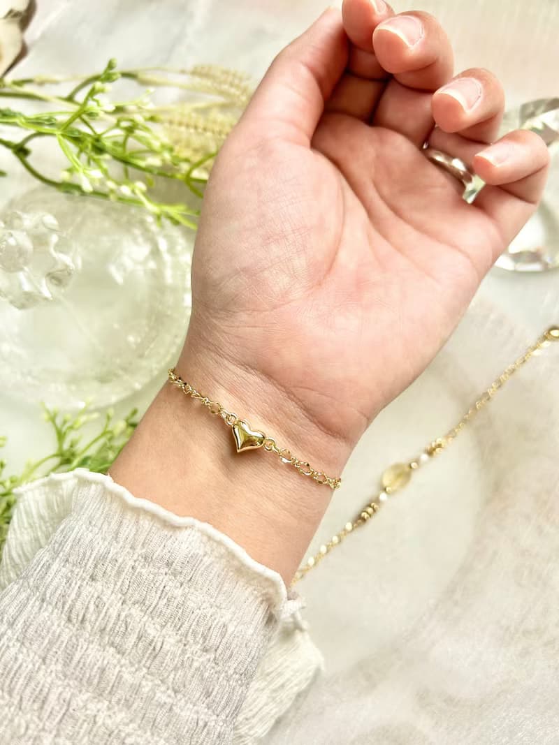 橢圓形黃水晶愛心磁扣手鍊 磁扣式手鍊 黃水晶 淡水珍珠手鍊