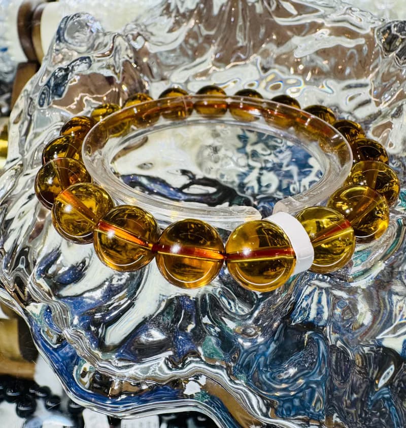 極品濃色威士忌黃水晶10.4-10.7mm31.94g招財事業財源滾滾非改色