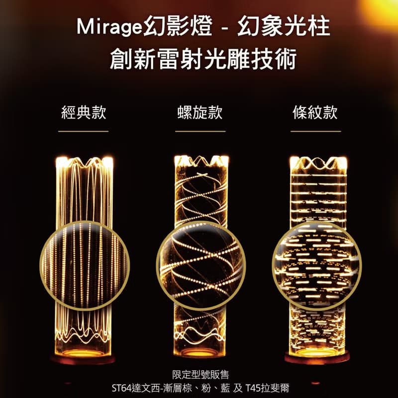 【畢業禮物】Mirage達文西幻影燈 | 六角圓底木質燈座 | 喜光LED