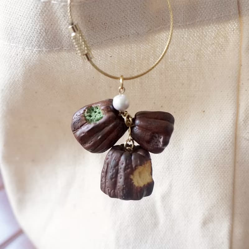 樹脂黏土 三口味可麗露 吊飾 鑰匙圈