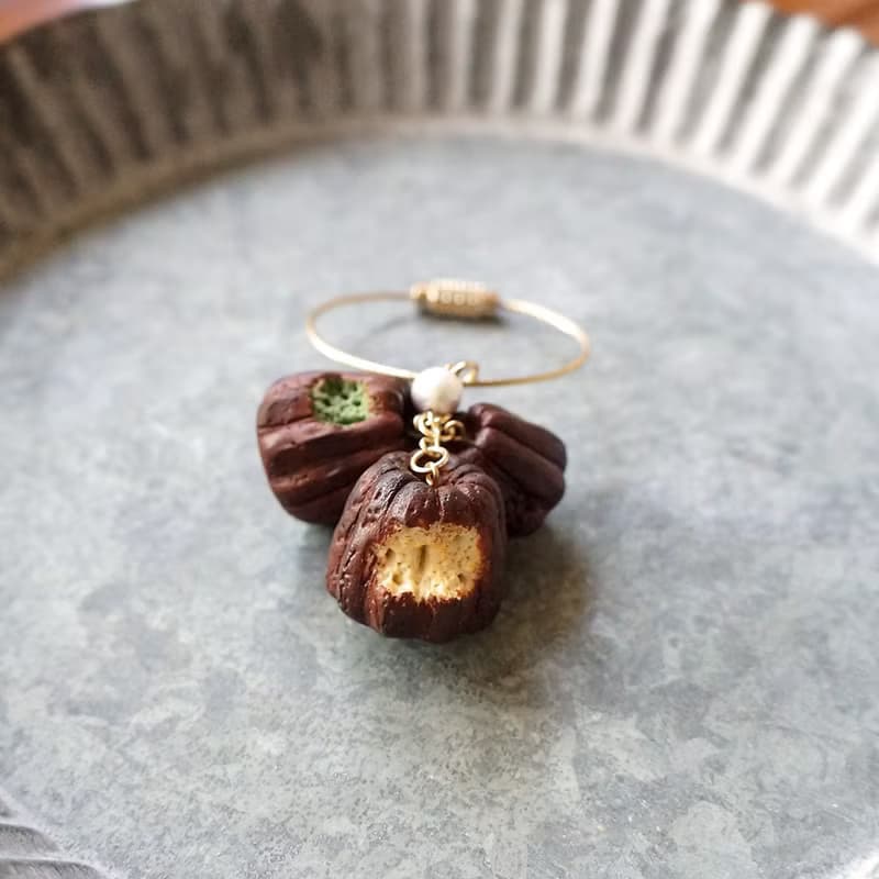 樹脂黏土 三口味可麗露 吊飾 鑰匙圈