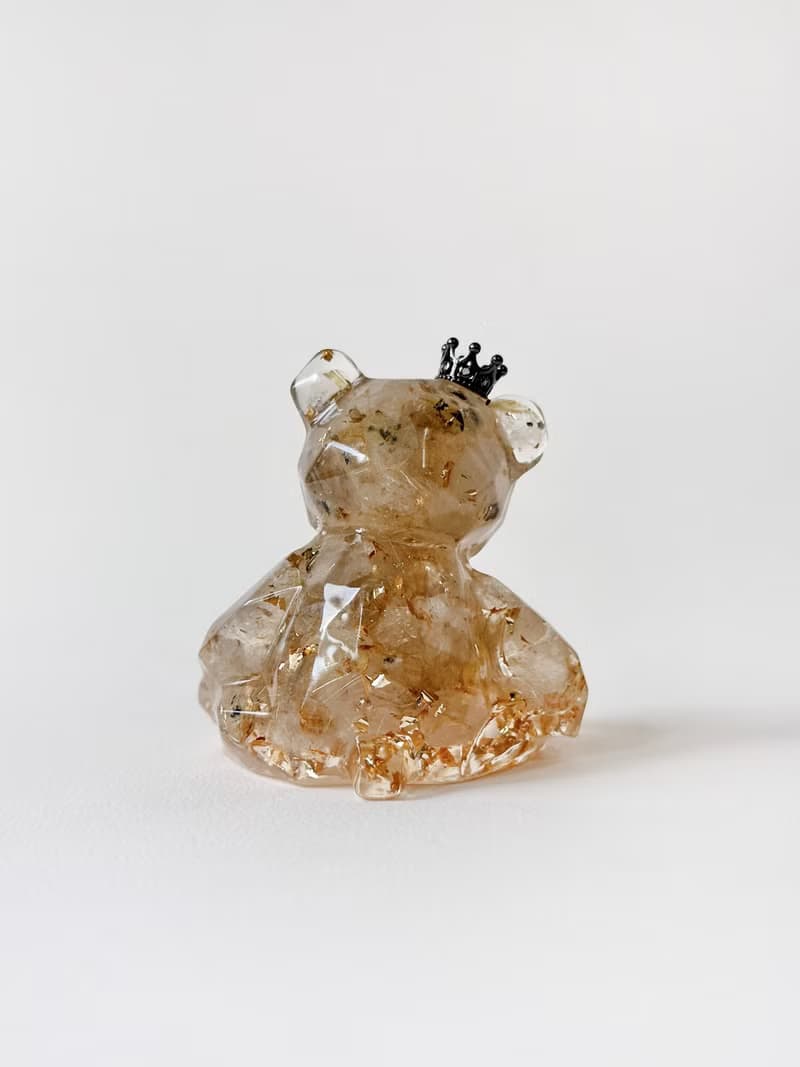 【快速出貨】水晶大幾何熊 M號 | 天然石擺飾 | 生日 情人節禮物