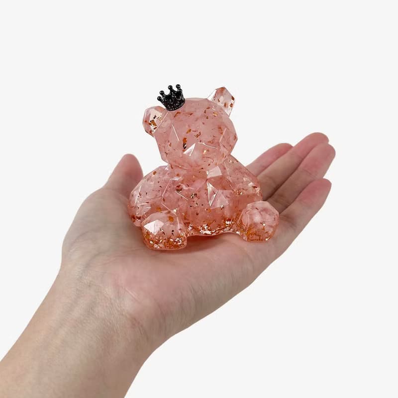 【快速出貨】水晶大幾何熊 M號 | 天然石擺飾 | 生日 情人節禮物