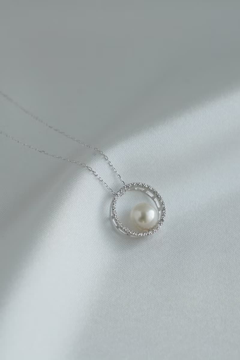 日本品牌 akoya珍珠項鍊 18k白金鑲鑽項鍊 珍珠項鍊 鑽石項鍊