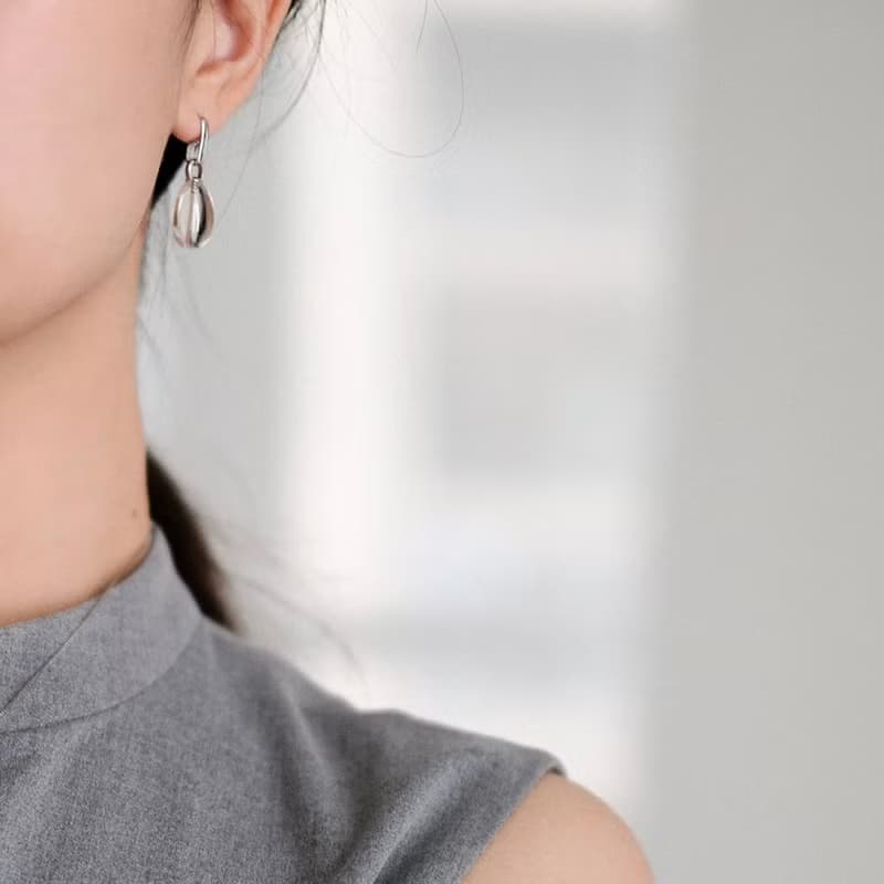 【極簡透明感】白水晶 純銀耳環 天然水晶 全925純銀