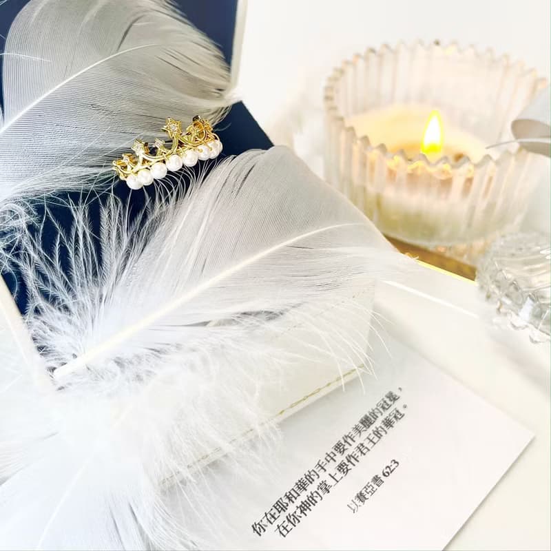 Giftest 淡水珍珠/君王華冠 受洗基督教禮物禮品戒指女皇冠王冠F5
