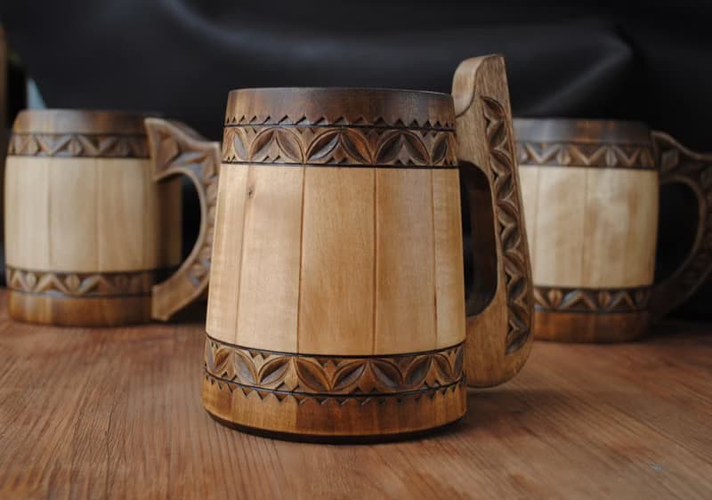 Wooden bear beer mug Man anniversary gift Dad Brother mug Personalized gift