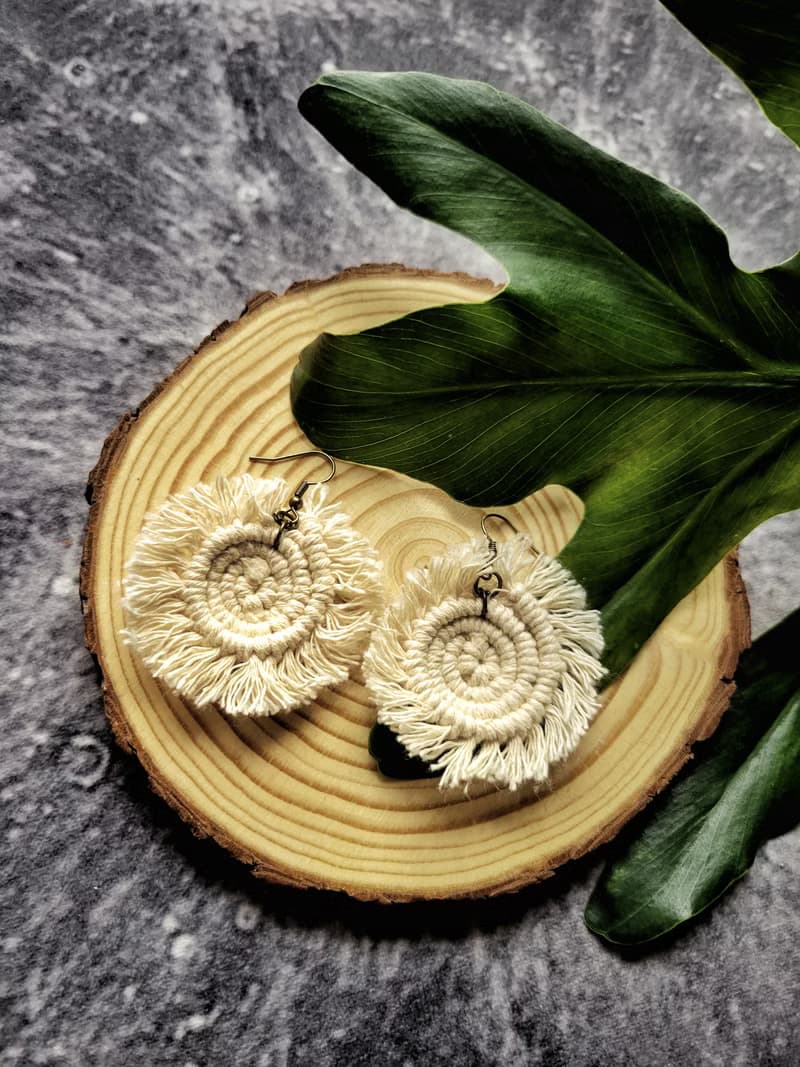 Macrame編織耳環-年輪說