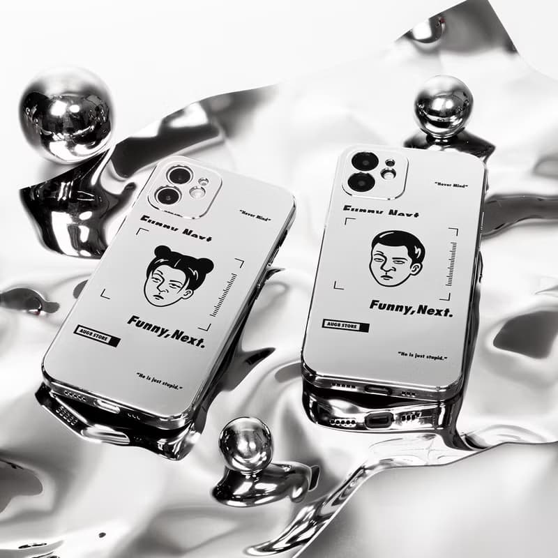AUG8 STORE 白眼男情侶電鍍鏡面iPhone手機殼 亮面軟殼