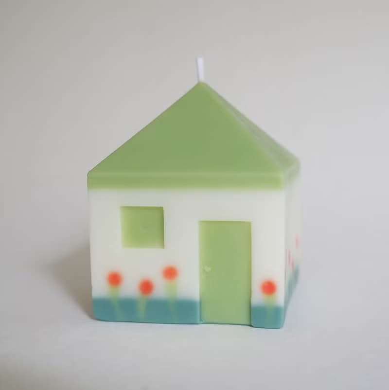 小房子 手作香氛蠟燭 混合花香 綠色屋頂小花園