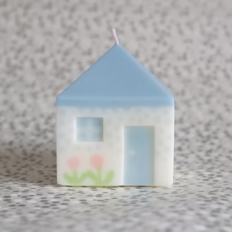 小房子 手作香氛蠟燭 混合花香 綠色屋頂小花園