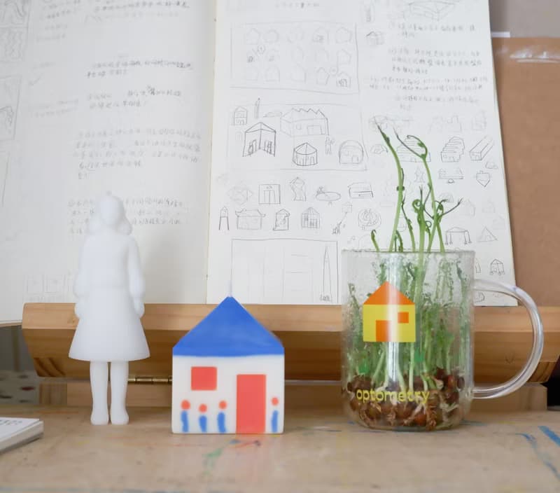 小房子 手作香氛蠟燭 混合花香 綠色屋頂小花園