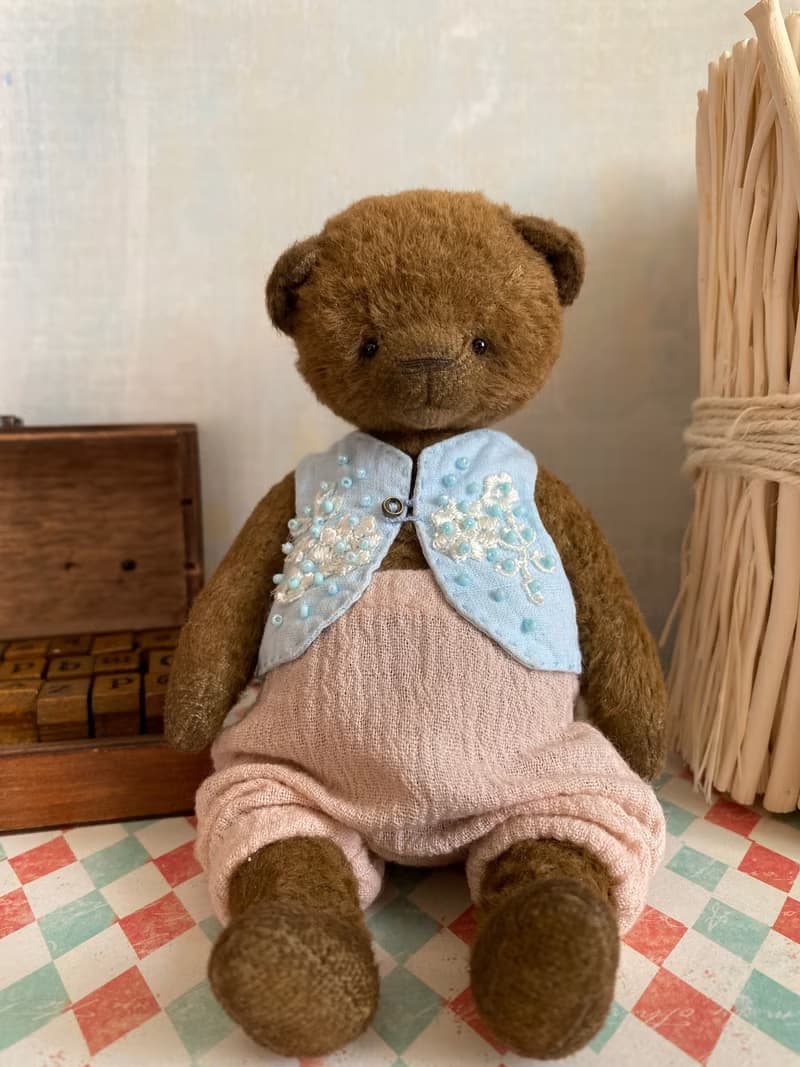 Brown cute teddy bear, OOAK, adorable bear, collectible toys, handmade, gift