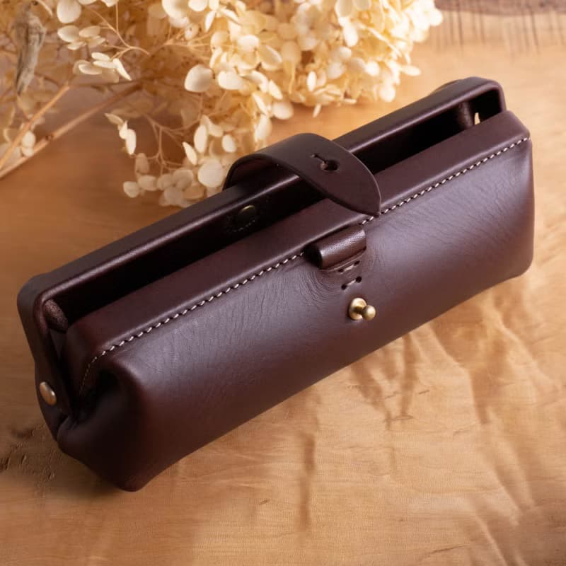 イタリアンレザーのペンケース Paka-pen #Chocolate【入学祝】【就職祝】【カスタム可能なギフト】